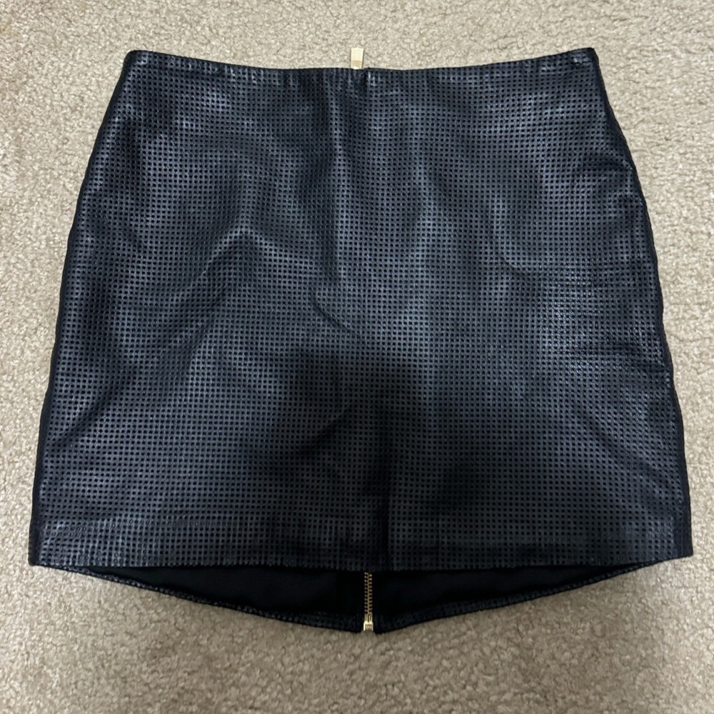 Leather mini skirt- All Things Golden - Picture 4 of 9